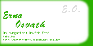 erno osvath business card